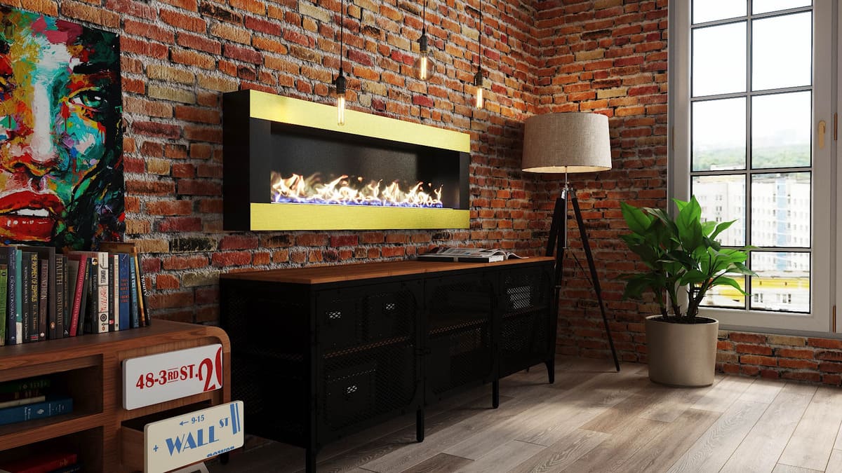 Биокамин "Русский огонь" Голд 1500N настенный с декоративным стеклом (стемалитом) по цене 68 650 руб.