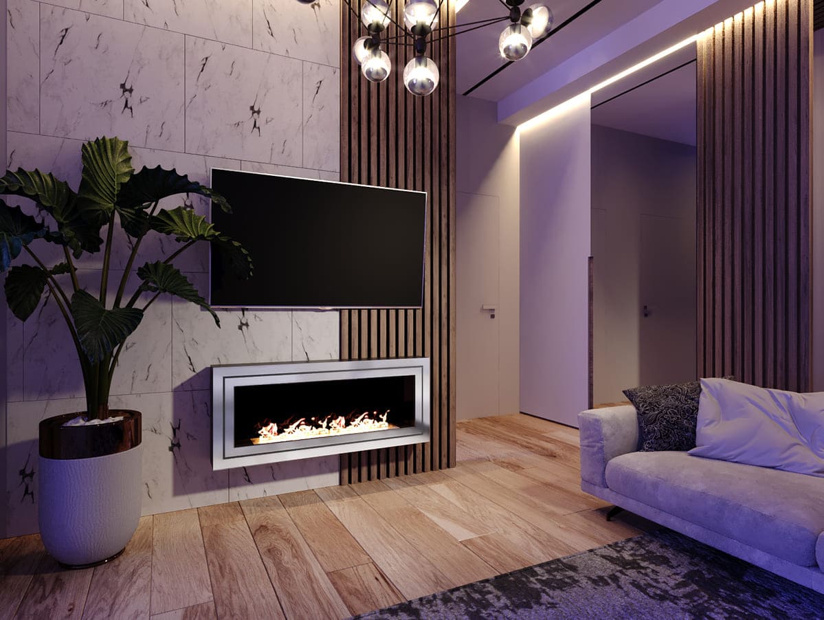 Биокамин "Русский огонь" Стенли 1100N настенный с декоративным стеклом (стемалитом) по цене 45 650 руб.