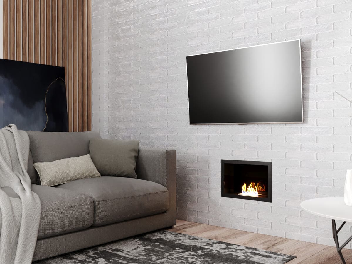 Биокамин "Русский огонь" Лайт 460V встраиваемый с декоративным стеклом (стемалитом) по цене 14 200 руб.