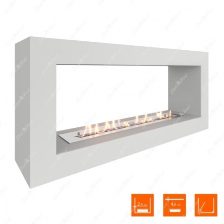 Биокамин напольный SteelHeat FRAME ONE 1000 белый (стекло) по цене 51 030 руб.