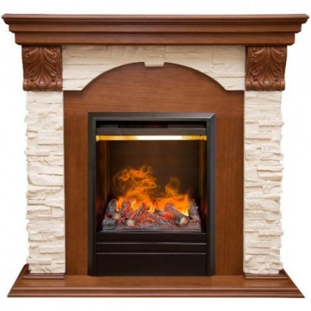 Каминокомплект Dublin Lux (орех)+3D Olympic Каминокомплект Dublin Lux (орех)+3D Olympic