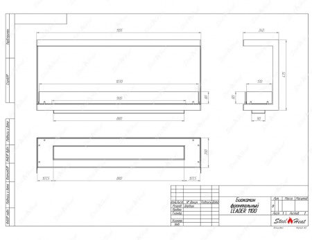 Биокамин фронтальный SteelHeat Leader 1100 стекло по цене 43 614 руб.