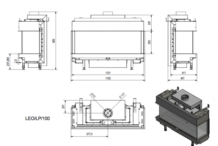 Газовая топка Kratki LEO/LP/100/LPG (балонный газ) Газовая топка Kratki LEO/LP/100/LPG (балонный газ)