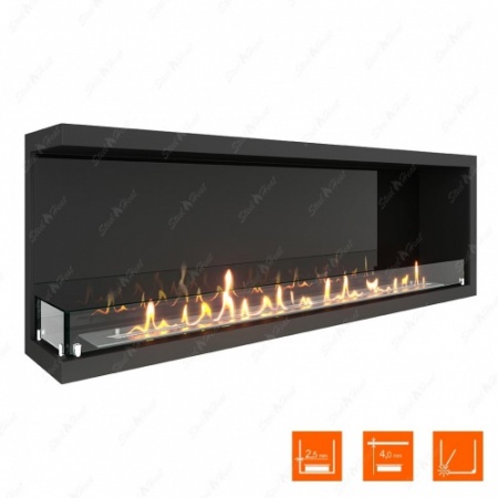 Биокамин угловой SteelHeat Leader 1400 левый стекло + стемалит по цене 68 849 руб.